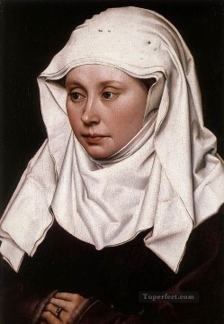  Campin Canvas - Portrait Of A Woman 1430 Robert Campin